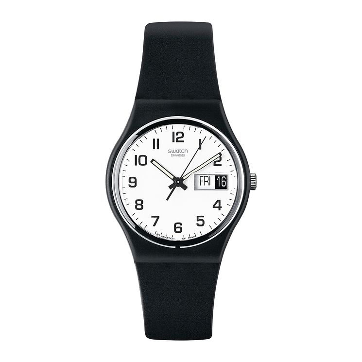 Swatch Once Again Unisex Black Plastic Strap Watch