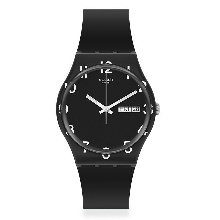Swatch Over Black Silicone Strap Watch