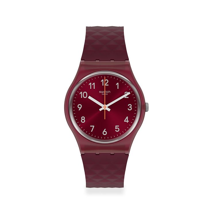 Swatch Rednel Unisex Red Silicone Strap Watch