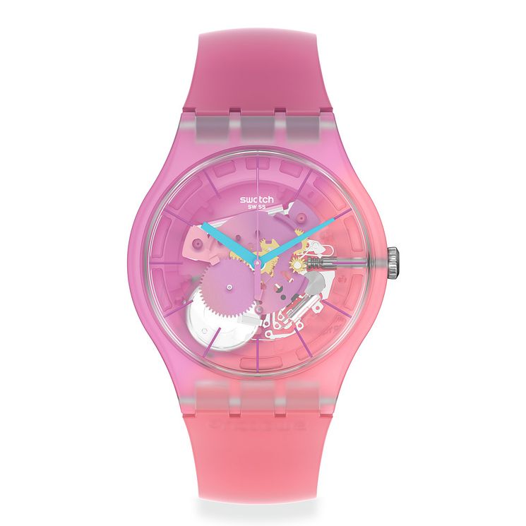 Swatch Supercharged Pinks Unisex Pink Silicone Strap Watch