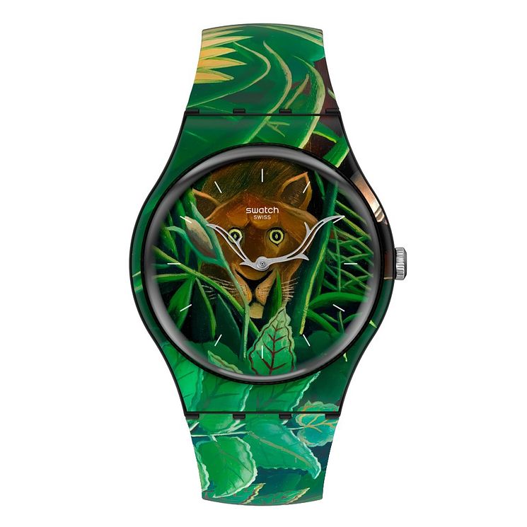 Swatch The Dream By Henri Rousseau Silicone Strap Watch