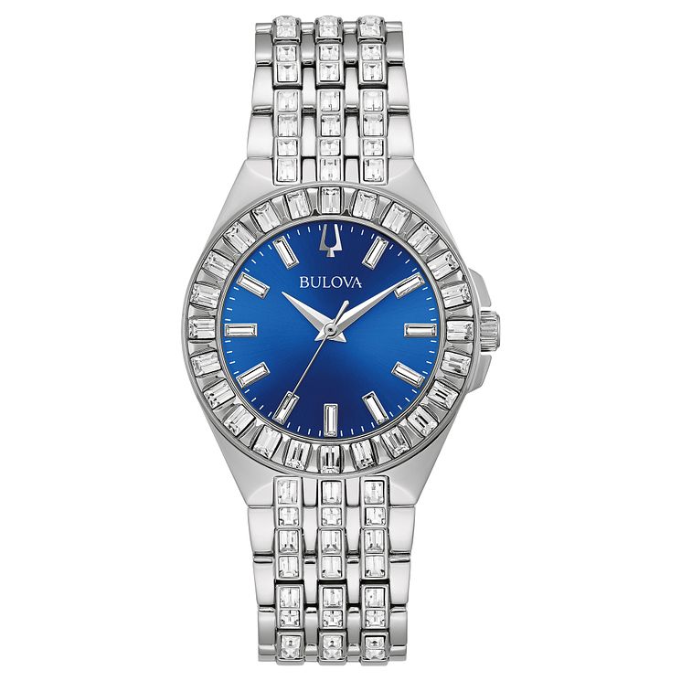 Bulova Crystal Ladies Stainless Steel Bracelet Watch