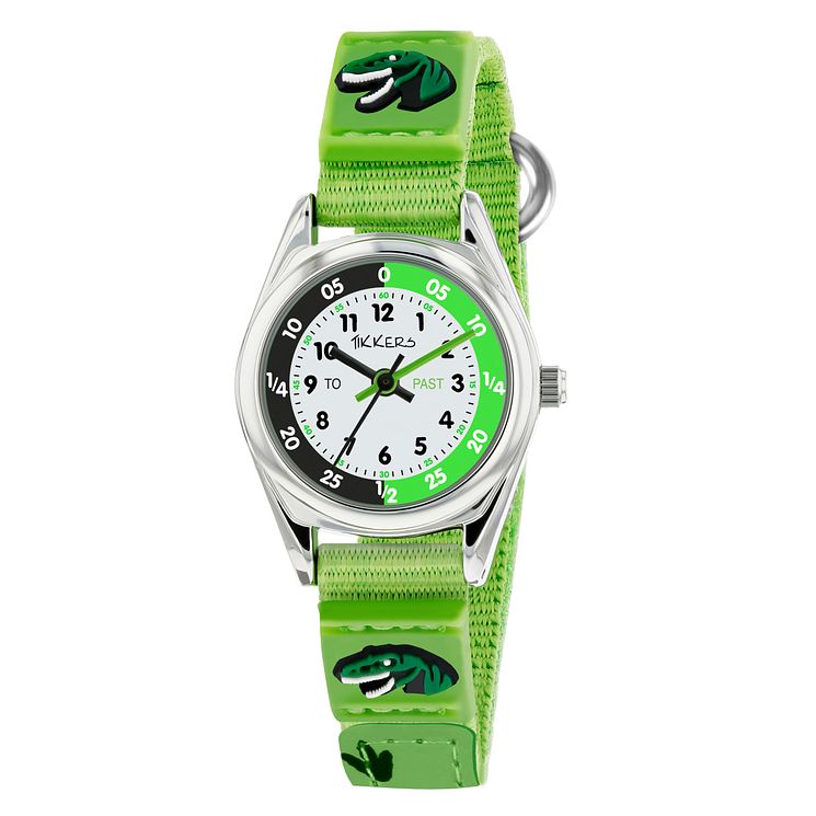 Tikkers Green Dinosaur Strap Time Teacher Watch