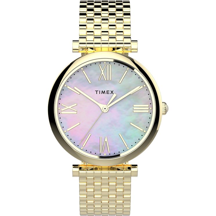 Timex Parisienne Ladies Yellow Gold Tone Bracelet Watch