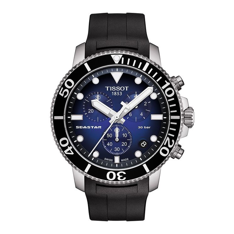 Tissot Seastar 1000 Chronograph Mens Black Rubber Watch