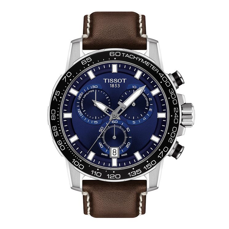 Tissot Supersport Chrono Mens Brown Leather Strap Watch