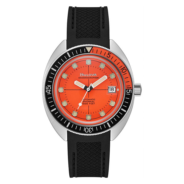 Bulova Devil Diver Mens Black Rubber Strap Watch