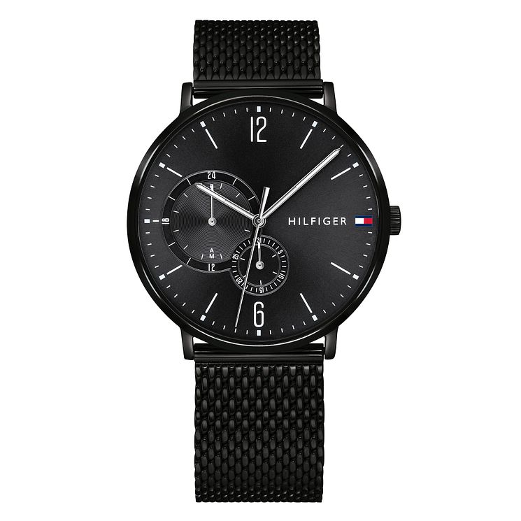 Tommy Hilfiger Black Stainless Steel Mesh Bracelet Watch
