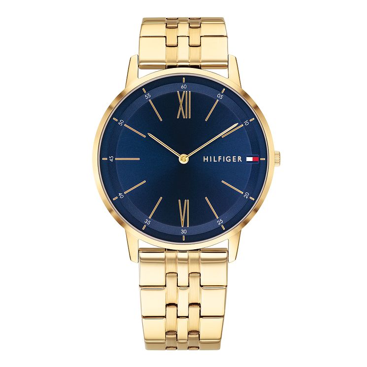 Tommy Hilfiger Mens Gold Tone Ip Bracelet Watch