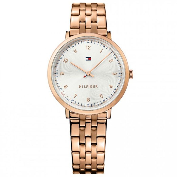 Tommy Hilfiger Silver Dial Rose Gold-plated Bracelet Watch