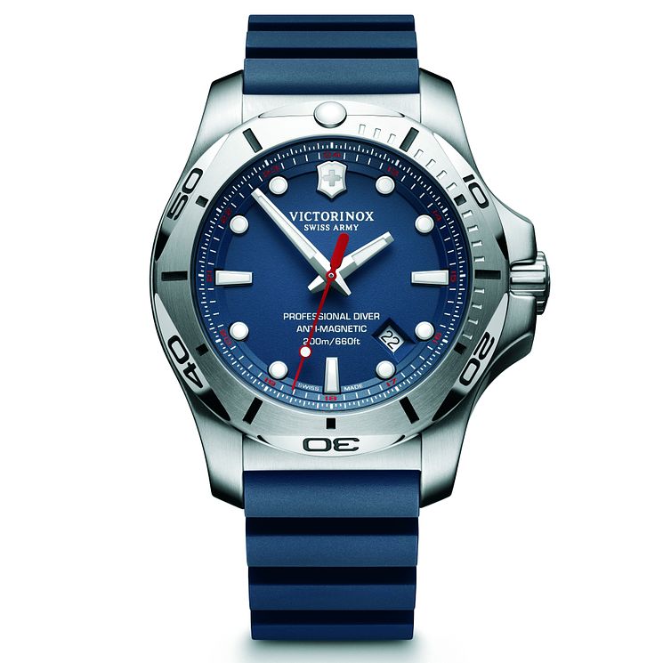Victorinox Professional Diver Mens Blue Rubber Strap Watch