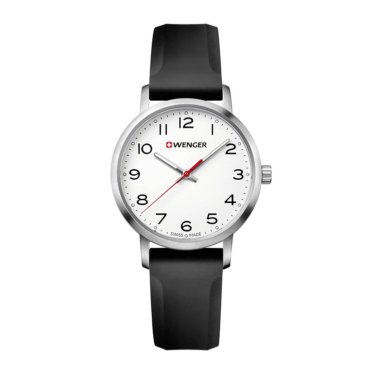 Wenger Avenue Ladies Black Silicone Strap Watch