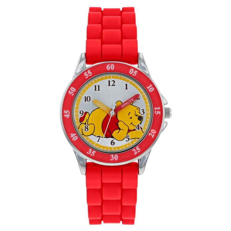 Winnie The Pooh Red Rubber Strap Time Teacher Watch
