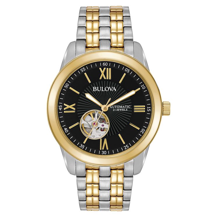 Bulova Mens Stainless Steel Two Tone Bracelet Watch