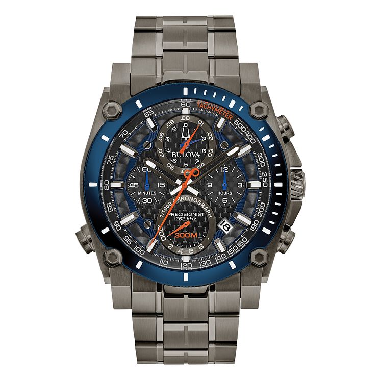 Bulova Precisionist Mens Grey Ion-plated Bracelet Watch