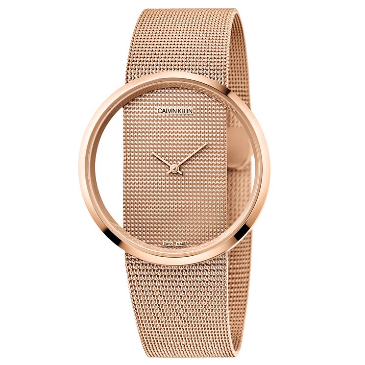 Calvin Klein Glam Ladies Rose Gold Tone Bracelet Watch