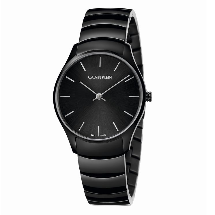 Calvin Klein Mens Black Ip Bracelet Watch 32mm