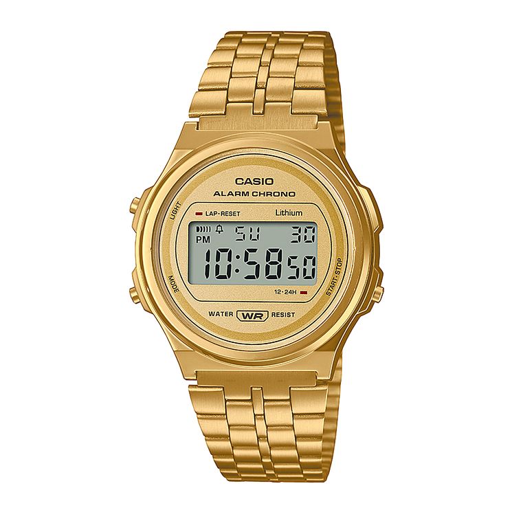 Casio A171we-1aef Unisex Gold Tone Bracelet Watch