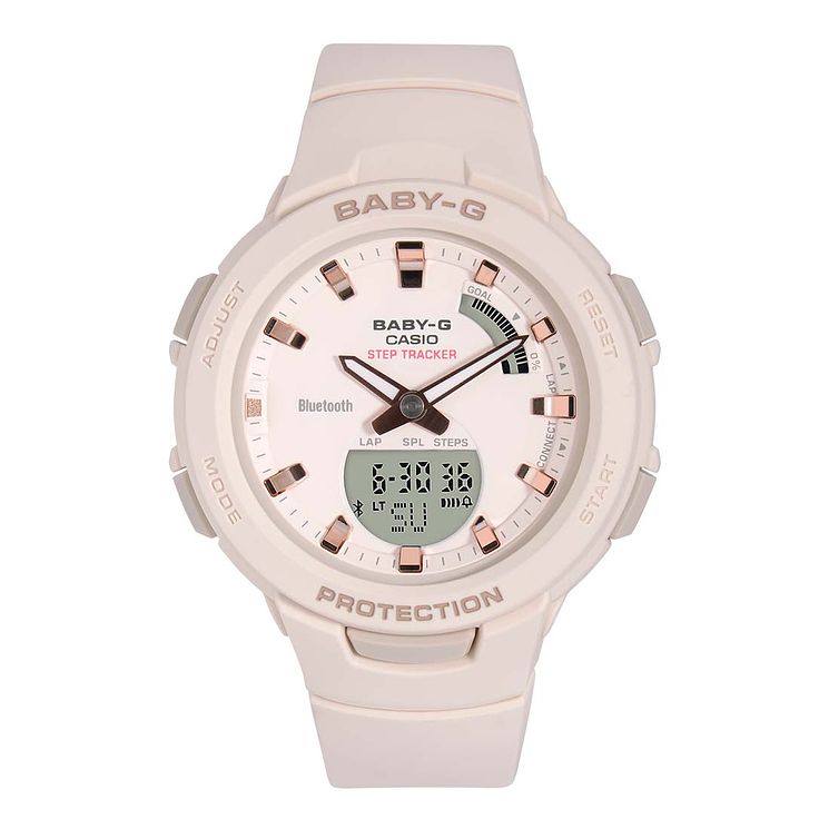 Casio Baby-g Ladies Steptracker Pink Resin Strap Smartwatch