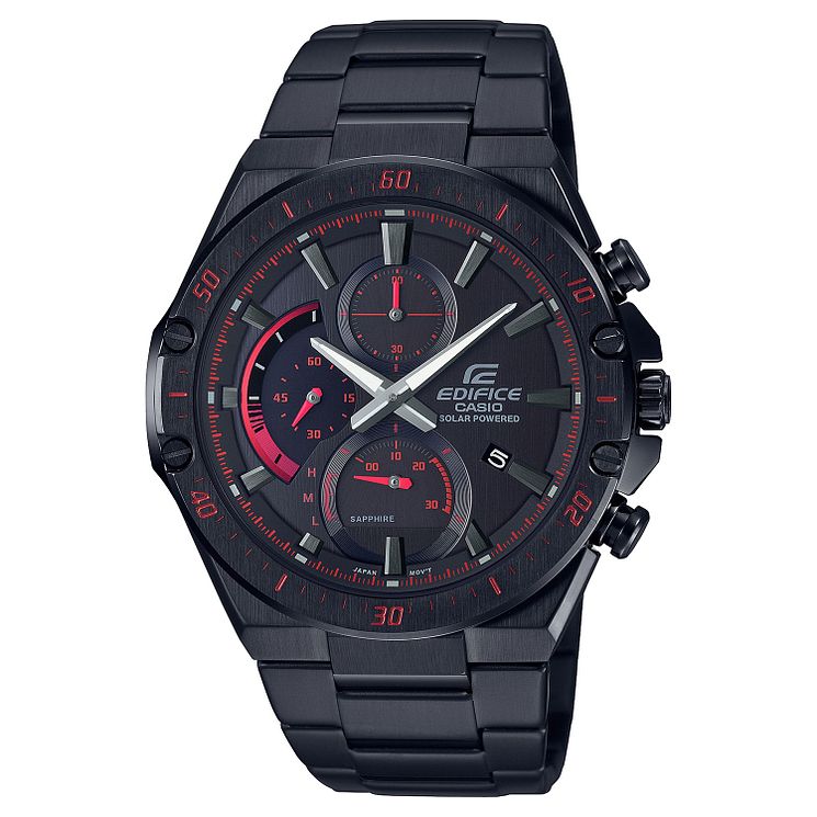 Casio Edifice Mens Black Stainless Steel Bracelet Watch