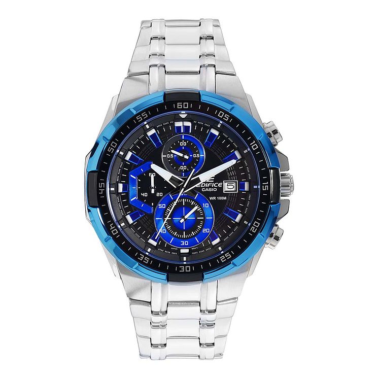 Casio Edifice Mens Stainless SteelandBlue Dial Watch
