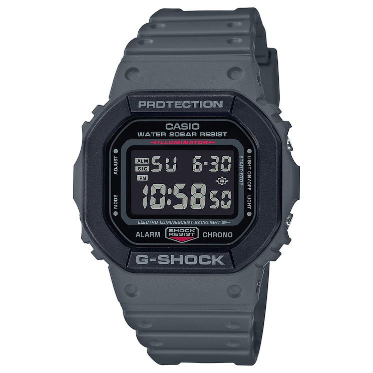 Casio G-shock Digital Mens Grey Resin Bracelet Watch