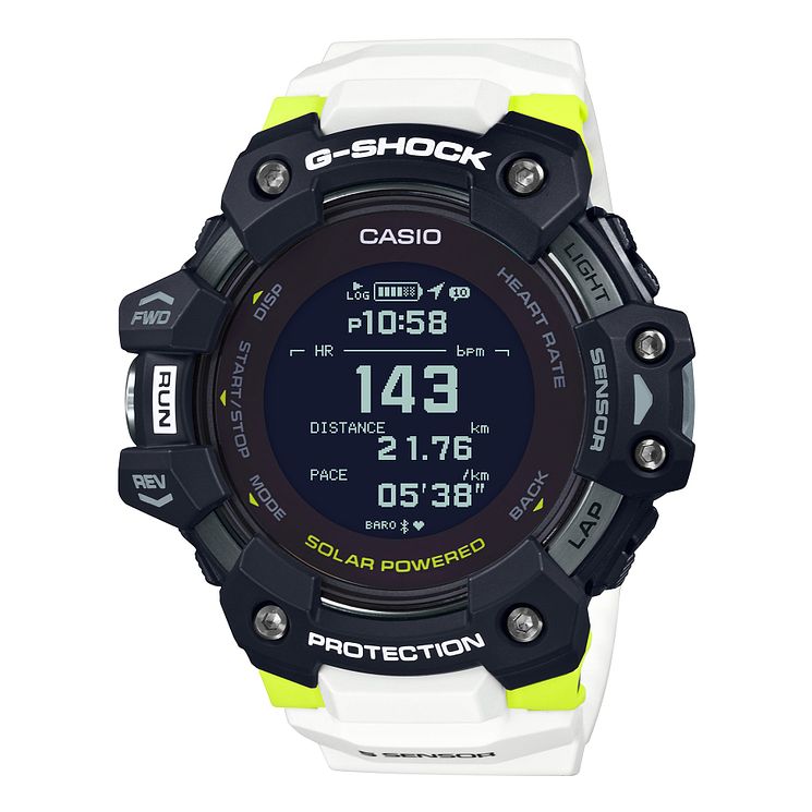 Casio G-shock Heart Rate Monitor White Resin Strap Watch