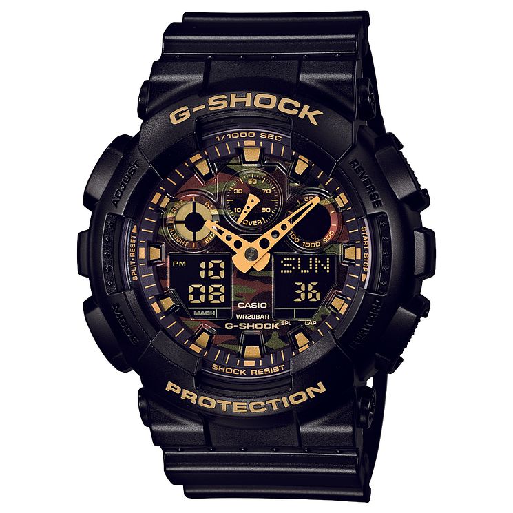 Casio G-shock Mens Camo Black Resin Strap Watch