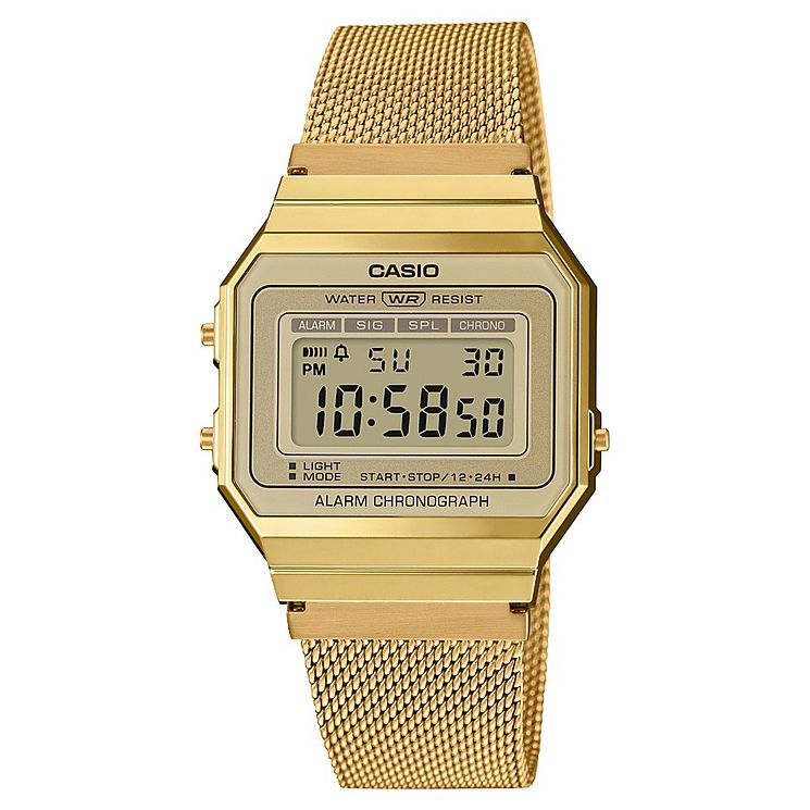 Casio Vintage Collection Gold Tone Mesh Bracelet Watch