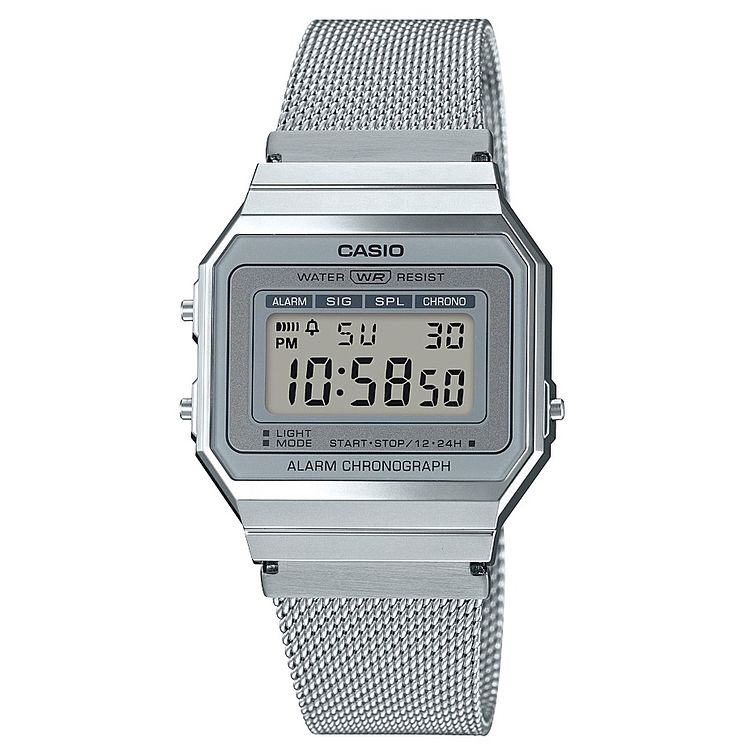 Casio Vintage Stainless Steel Mesh Bracelet Watch