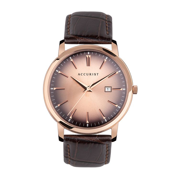 Accurist Brown Leather Strap Watch