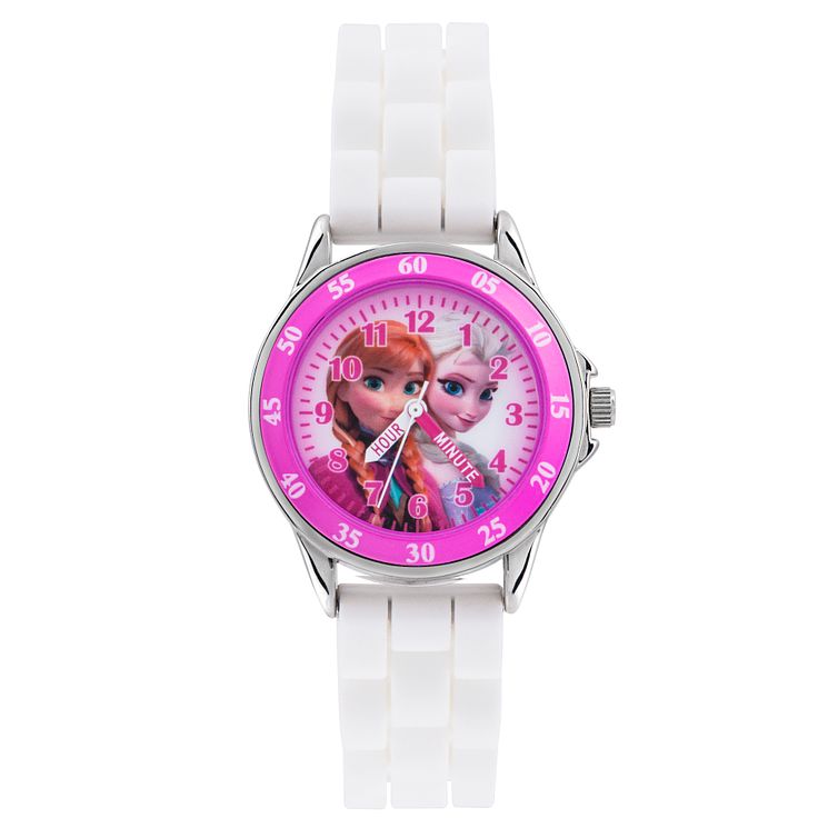Childrens Frozen Time Teacher White Rubber Strap Watch
