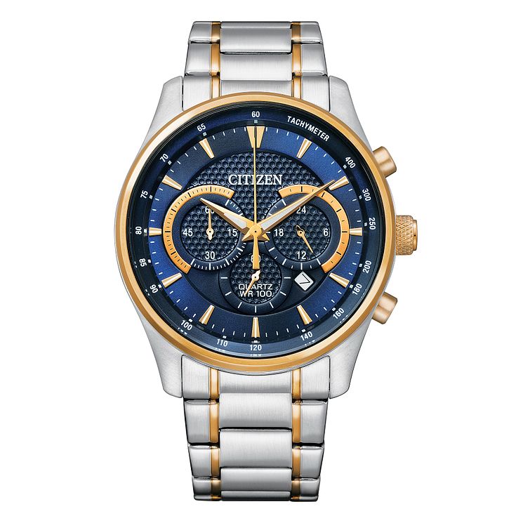 Citizen Chronograph Mens Two Tone Bracelet Watch