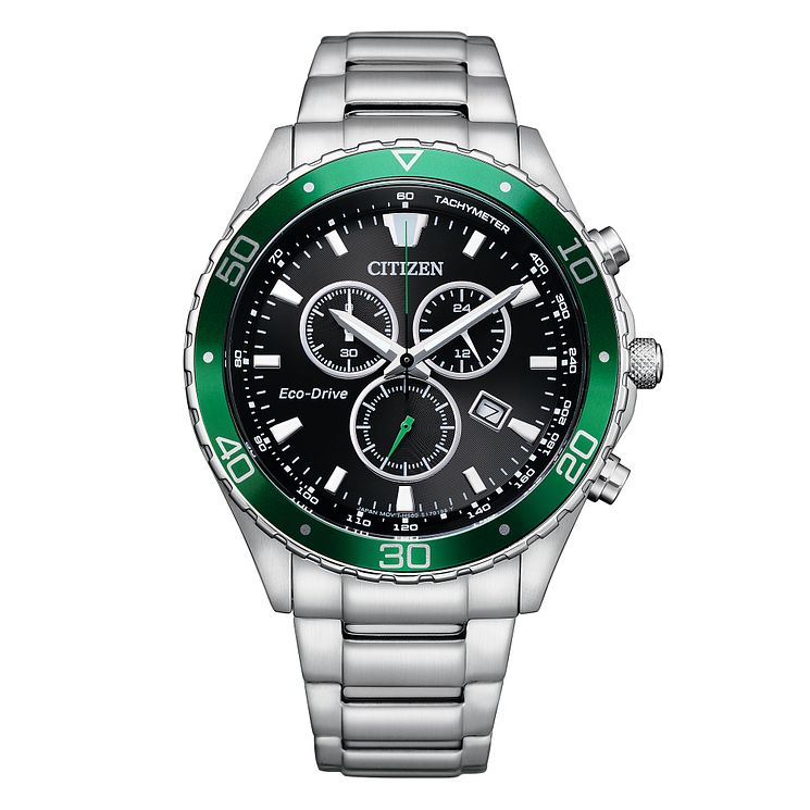 Citizen Eco-drive Chronograph Stainless Steel Bracelet Watch