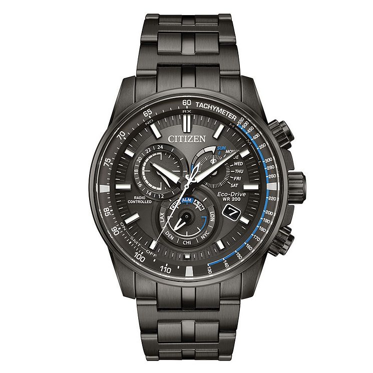 Citizen Eco-drive Mens Black Stainless Steel Bracelet Watch