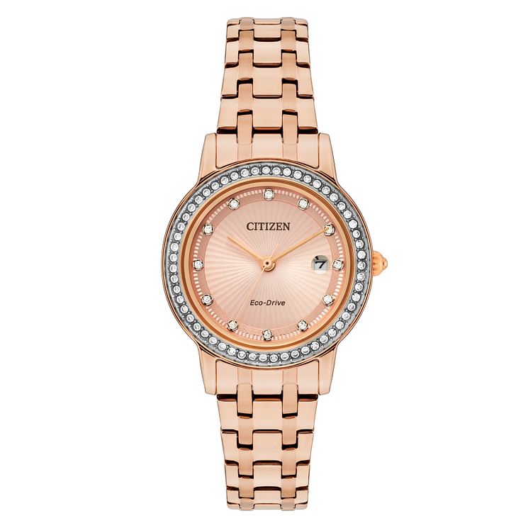 Citizen Ladies Rose Gold Tone Steel Bracelet Watch