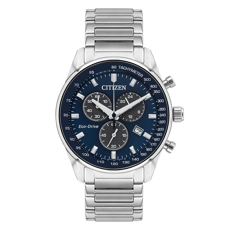 Citizen Mens Blue Dial Chronograph Bracelet Watch