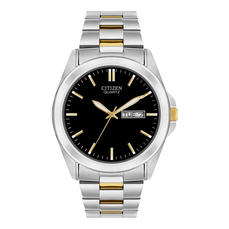 Citizen Mens Quartz Stainless Steel Black Dial Watch