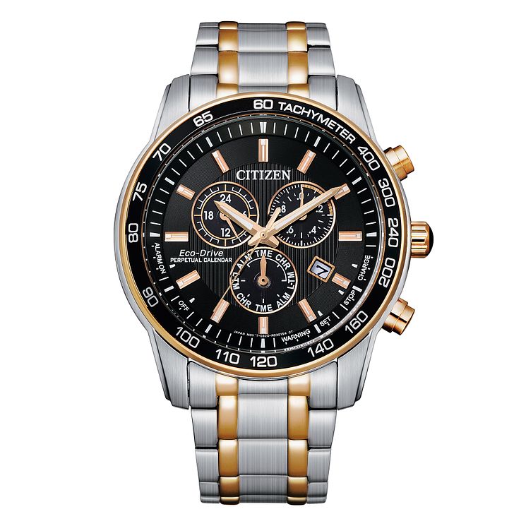 Citizen Perpetual Calendar Mens Two Tone Bracelet Watch