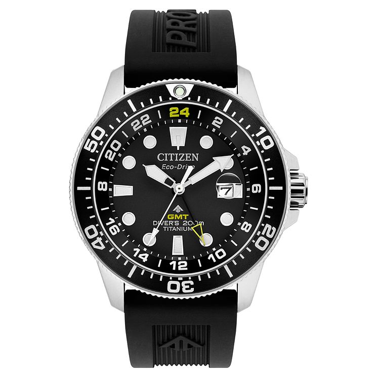 Citizen Super Titanium Mens Black Rubber Strap Watch