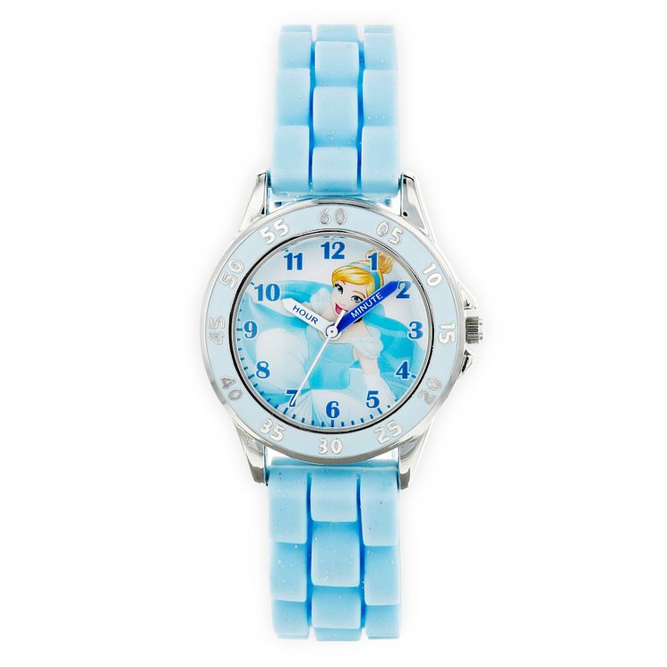 Disney Cinderella Blue Rubber Strap Time Teacher Watch