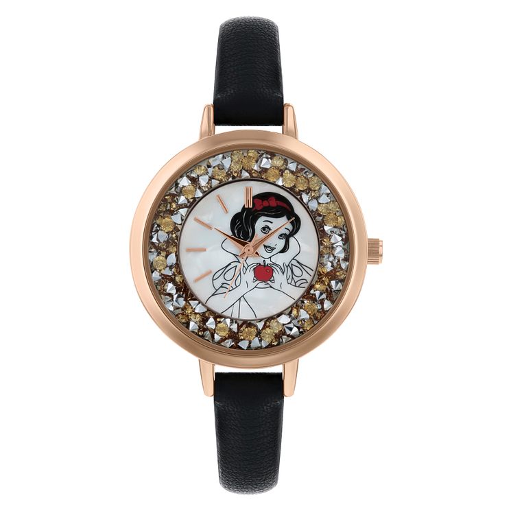 Disney Snow White Black Pu Strap Watch