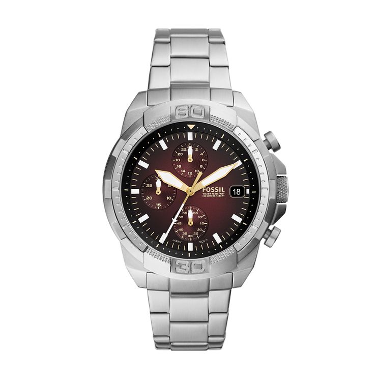 Fossil Bronson Chronograph Stainless Steel Bracelet Watch