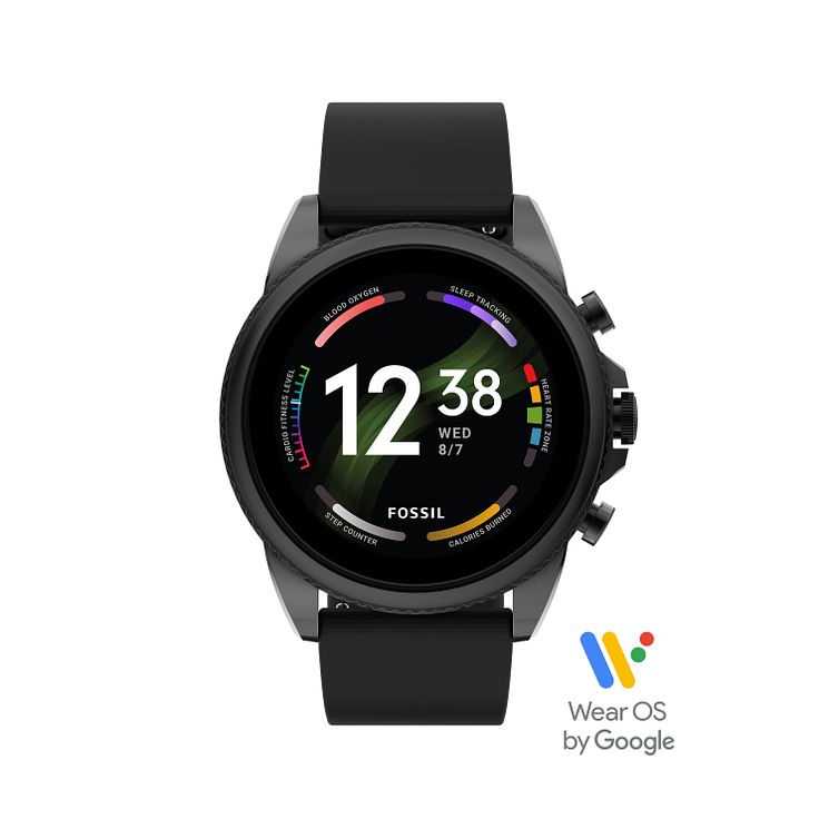 Fossil Gen 6 Black Silicone Strap Smartwatch