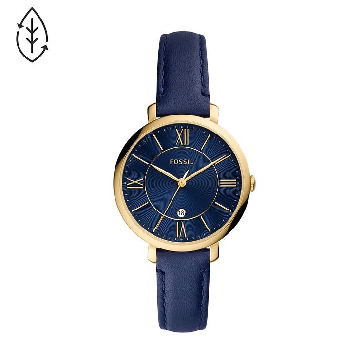 Fossil Jacqueline Ladies Blue Leather Strap Watch