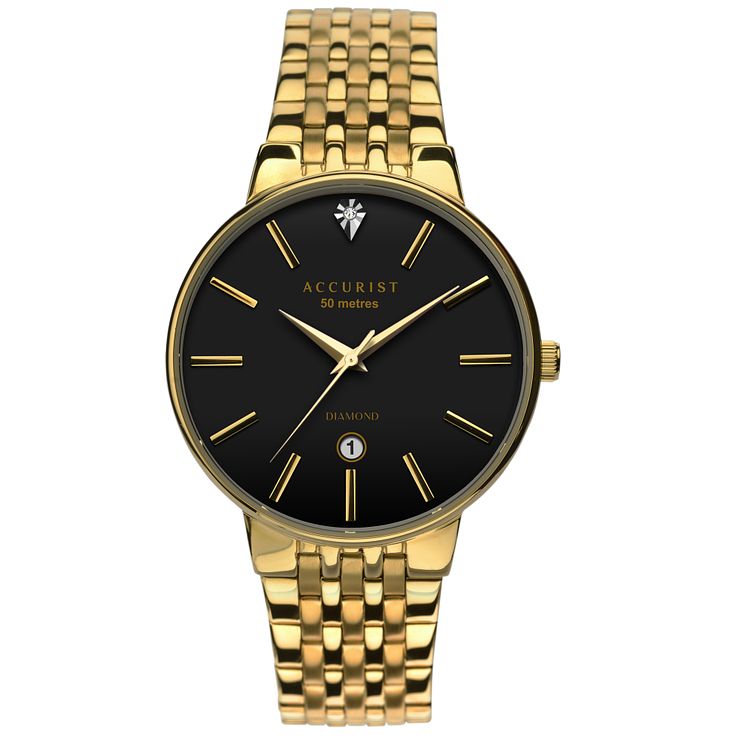 Accurist Mens Gold Plated Bracelet Watch