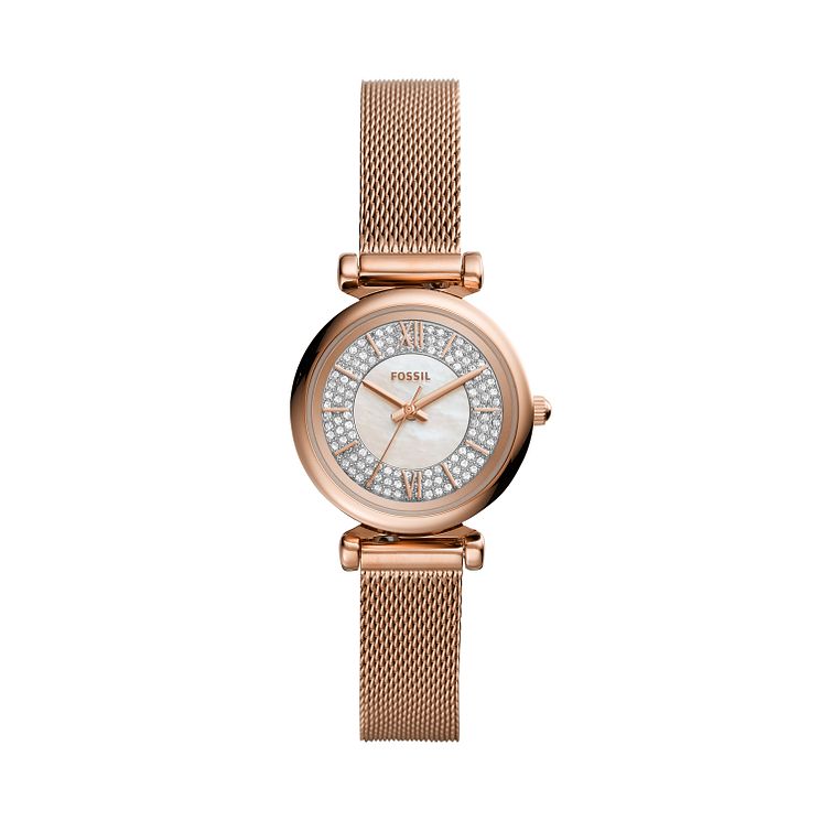 Fossil Ladies Mother Of Pearl Dial Rose Gold Tone Watch