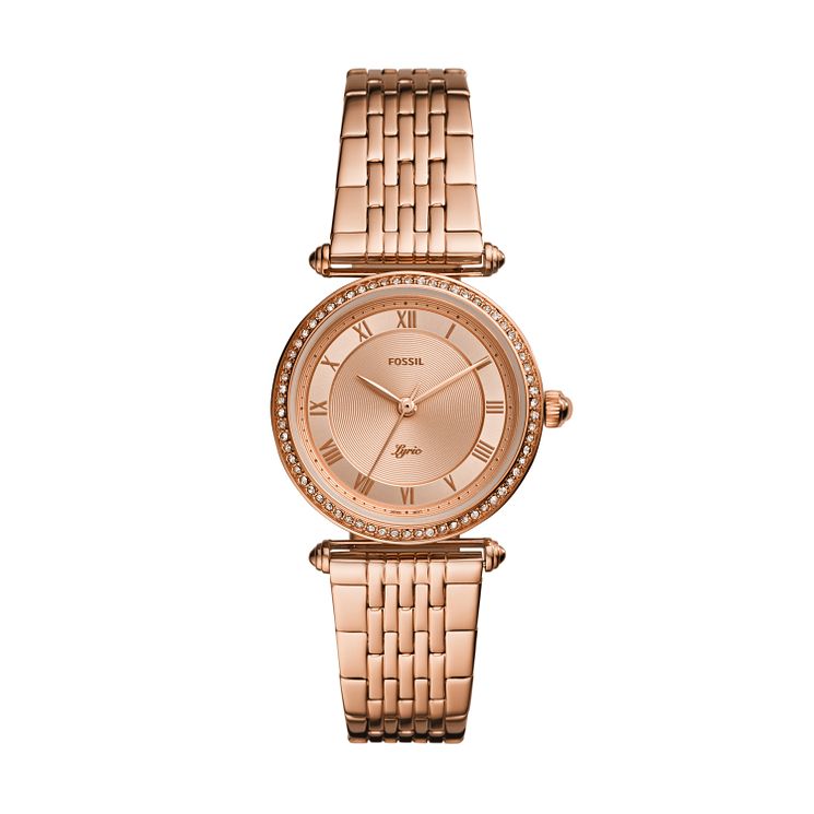 Fossil Ladies Rose Gold Tone Stainless Steel Bracelet Watch
