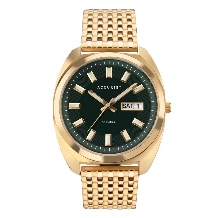 Accurist Mens Gold Tone Mesh Bracelet Watch