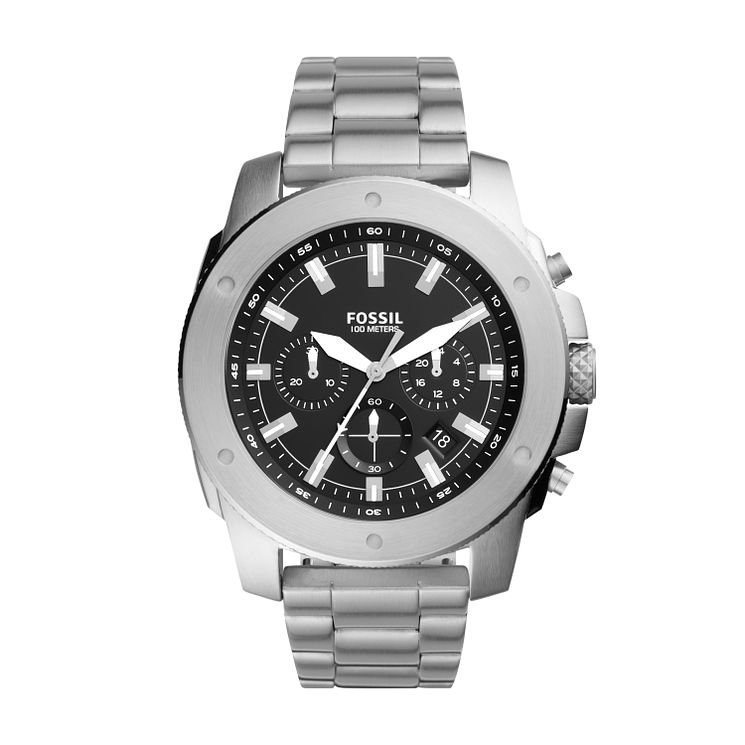 Fossil Mega Machine Mens Stainless Steel Bracelet Watch